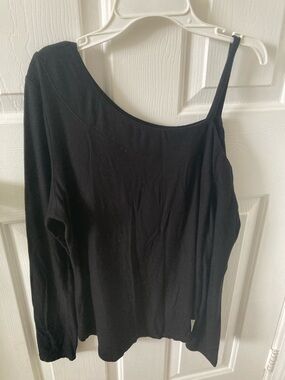 Soho New York & Company Black One-Shoulder Top with Thin Strap